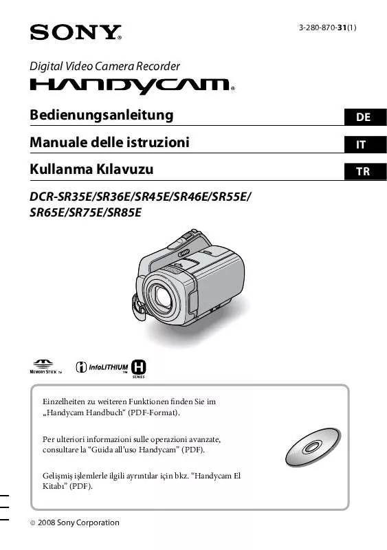 Mode d'emploi SONY DCR-SR65E