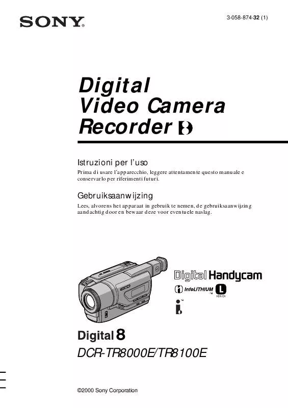 Mode d'emploi SONY DCR-TR8000E