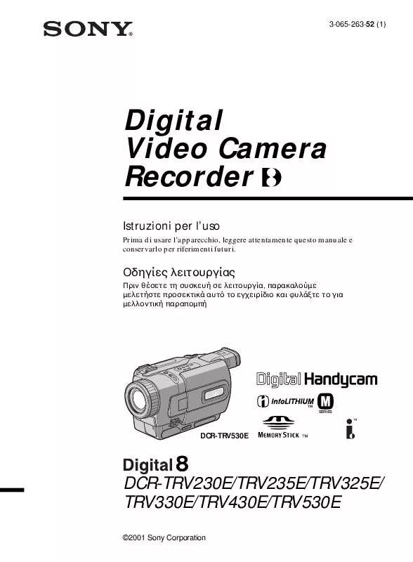 Mode d'emploi SONY DCR-TRV330E