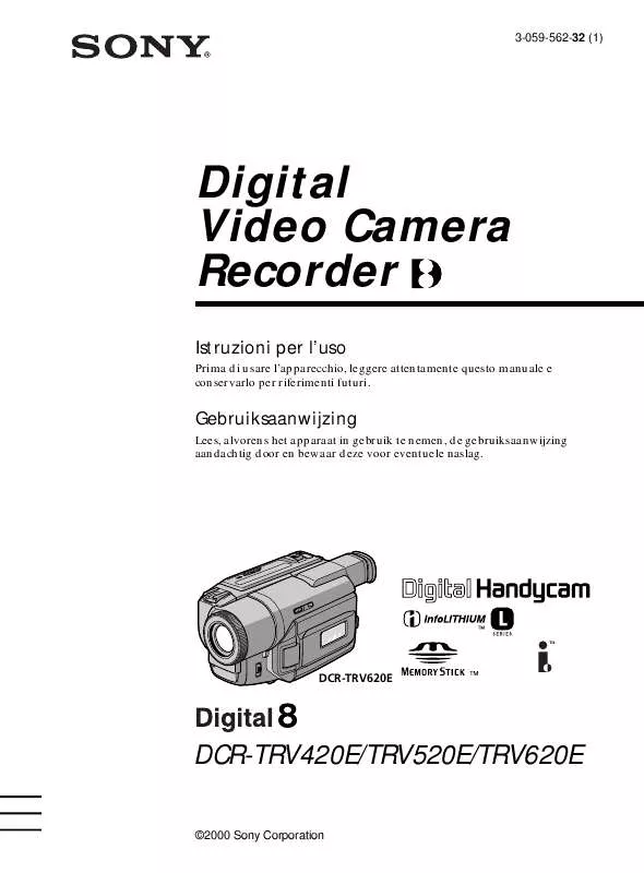 Mode d'emploi SONY DCR-TRV420E