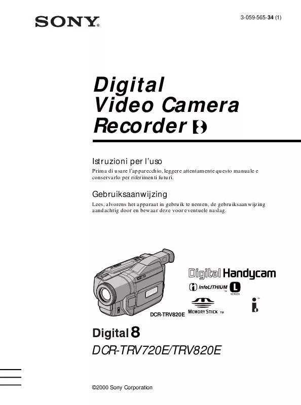 Mode d'emploi SONY DCR-TRV720E