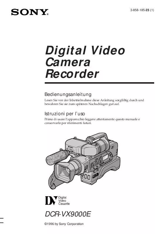 Mode d'emploi SONY DCR-VX9000E