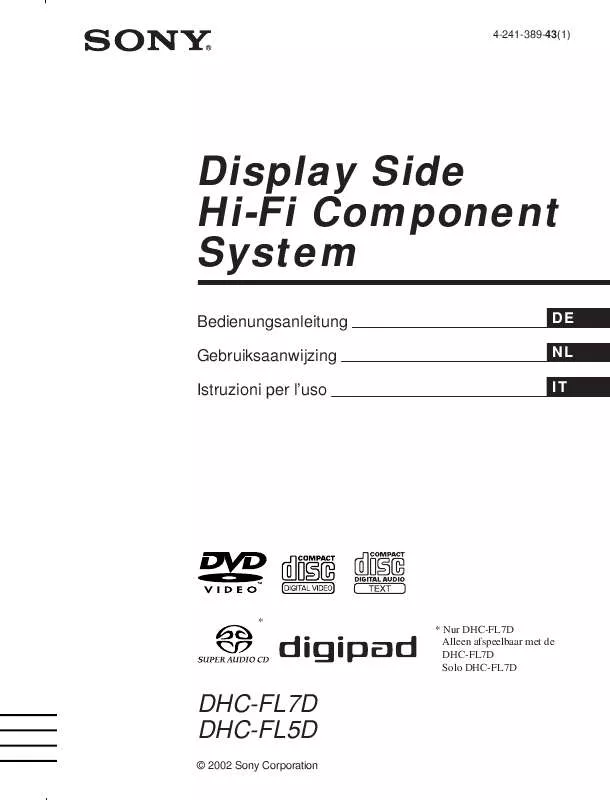 Mode d'emploi SONY DHC-FL5D