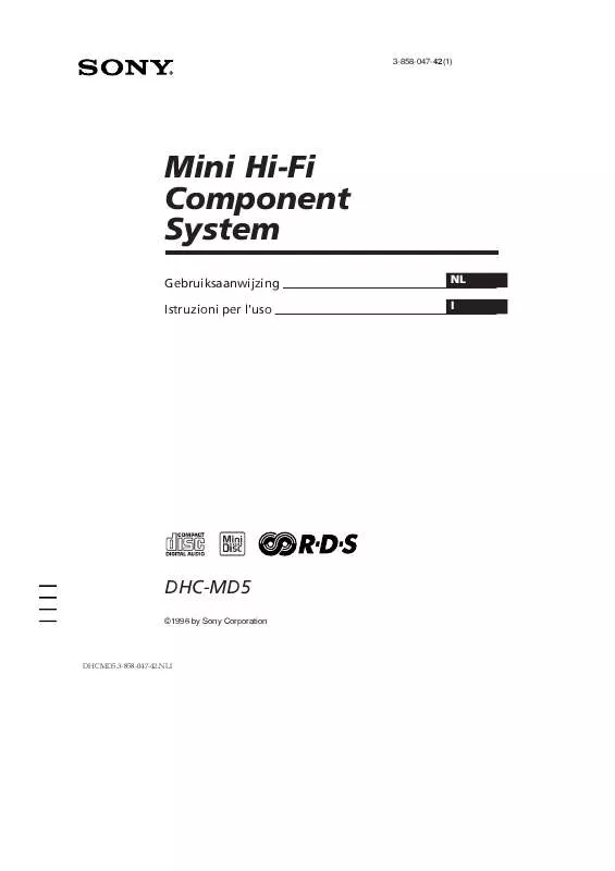 Mode d'emploi SONY DHC-MD5