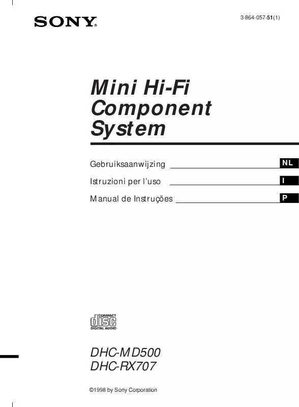 Mode d'emploi SONY DHC-MD500