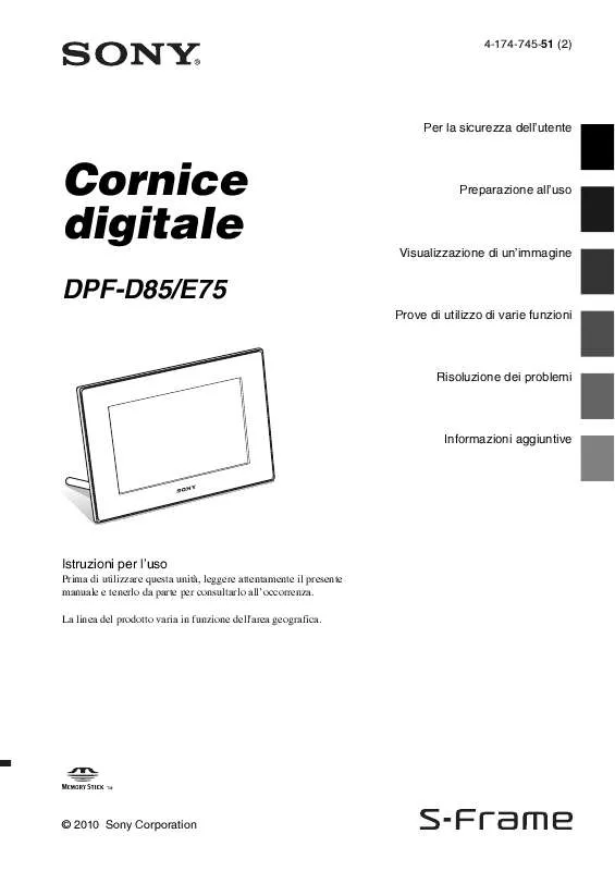 Mode d'emploi SONY DPF-D75