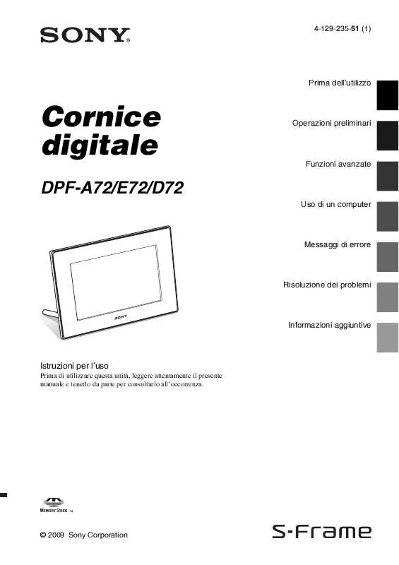 Mode d'emploi SONY DPF-E72