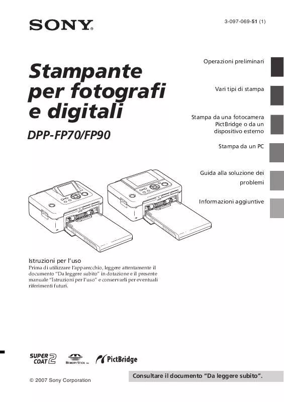 Mode d'emploi SONY DPP-FP70