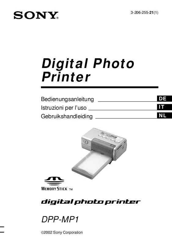 Mode d'emploi SONY DPP-MP1