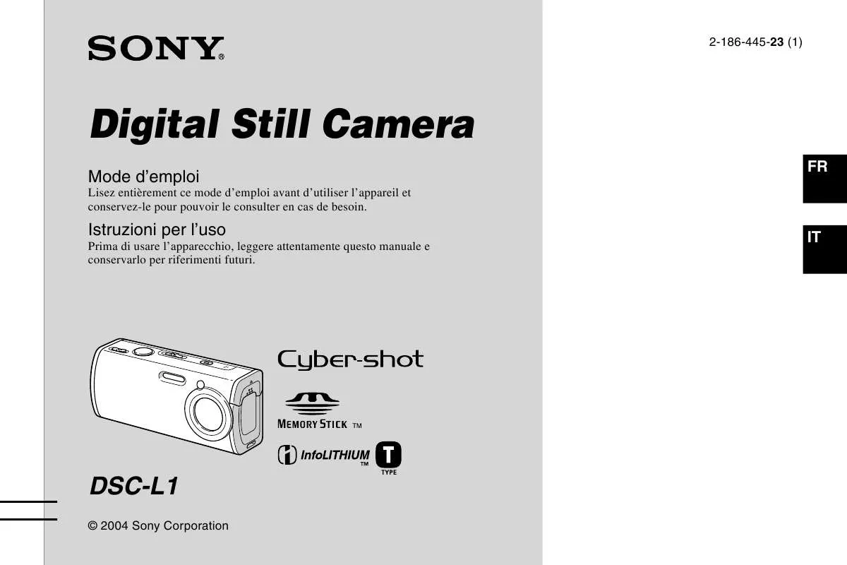 Mode d'emploi SONY CYBER-SHOT DSC-L1