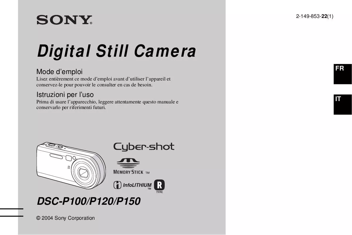 Mode d'emploi SONY CYBER-SHOT DSC-P100