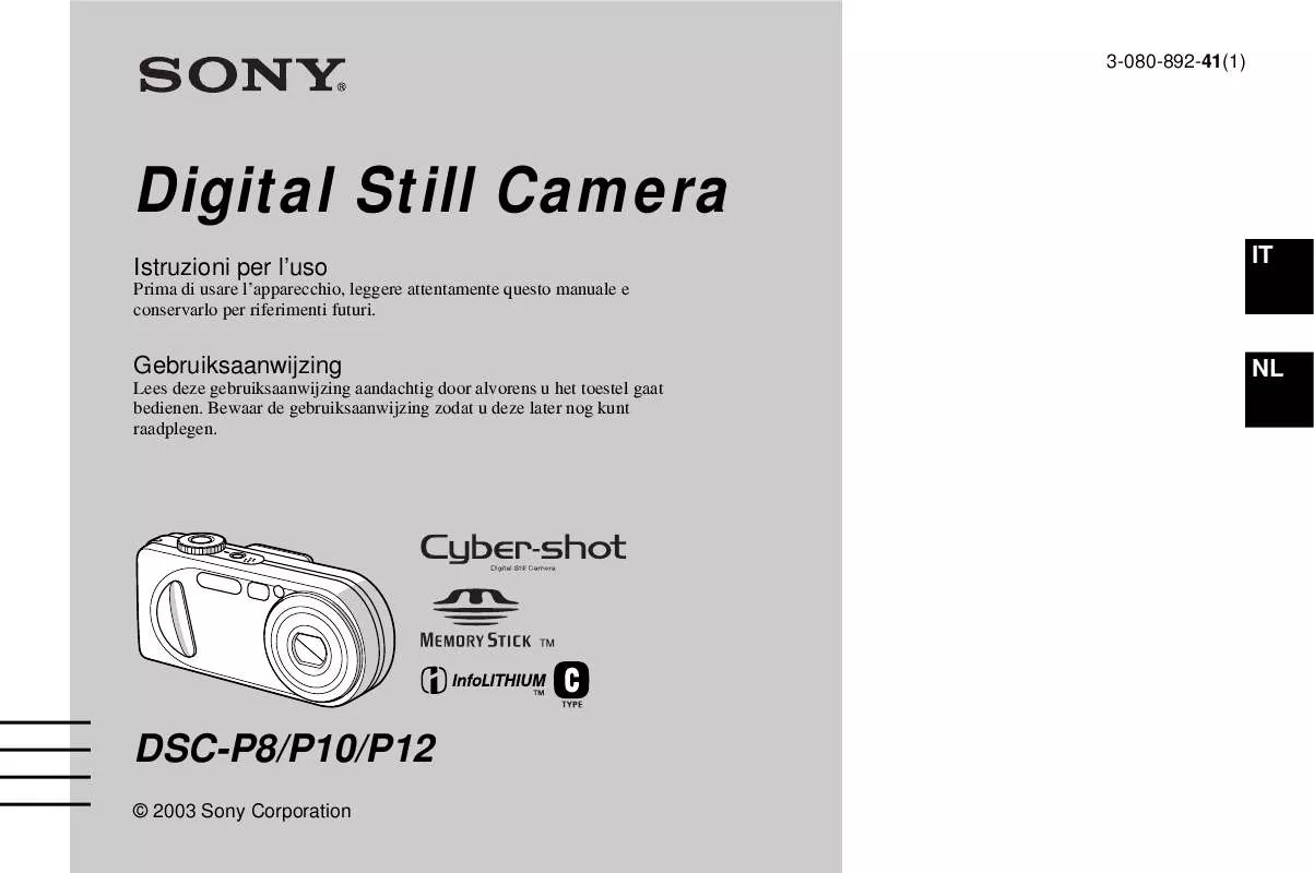 Mode d'emploi SONY CYBER-SHOT DSC-P12