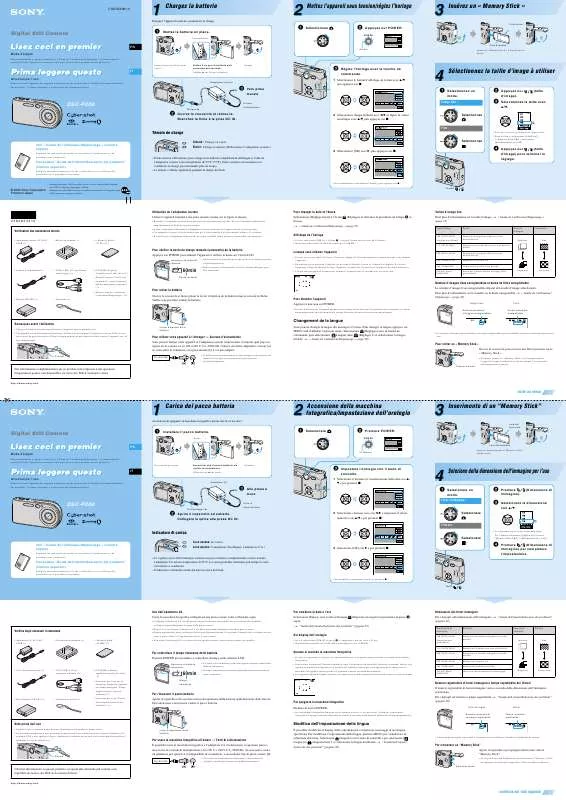 Mode d'emploi SONY CYBER-SHOT DSC-P200