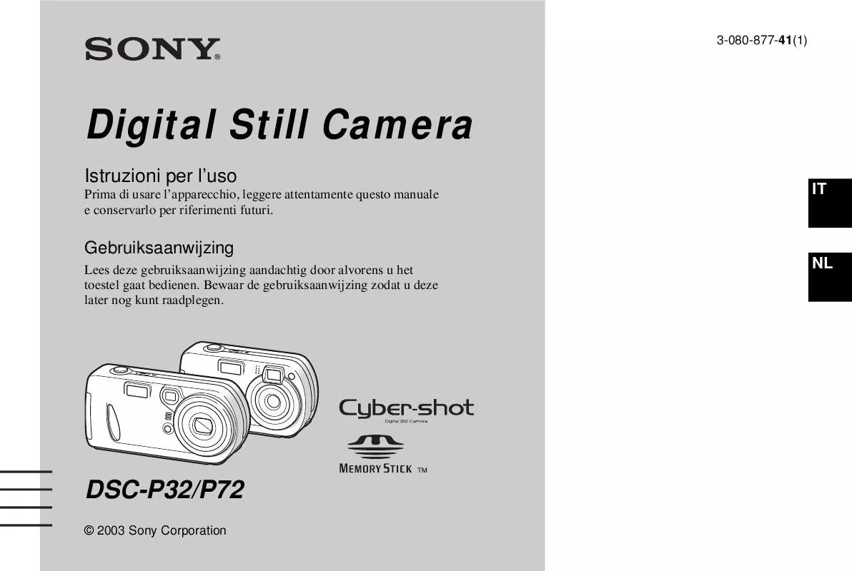 Mode d'emploi SONY CYBER-SHOT DSC-P32