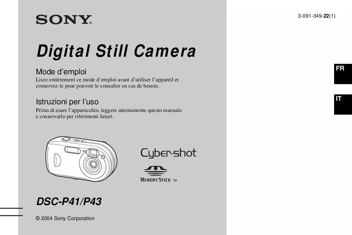 Mode d'emploi SONY CYBER-SHOT DSC-P41