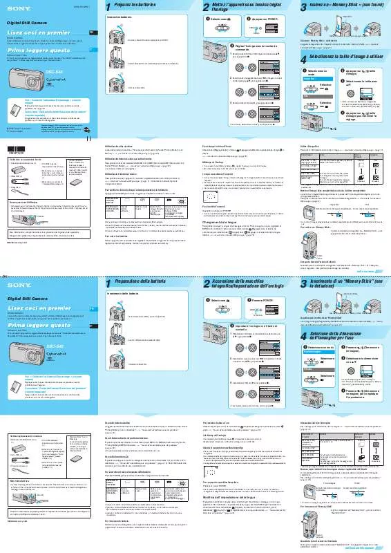 Mode d'emploi SONY CYBER-SHOT DSC-S40