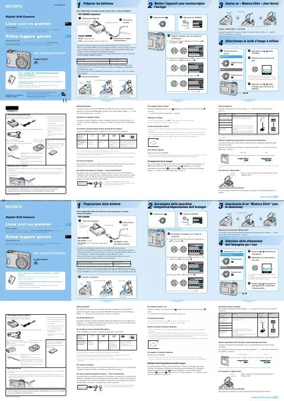 Mode d'emploi SONY CYBER-SHOT DSC-S90