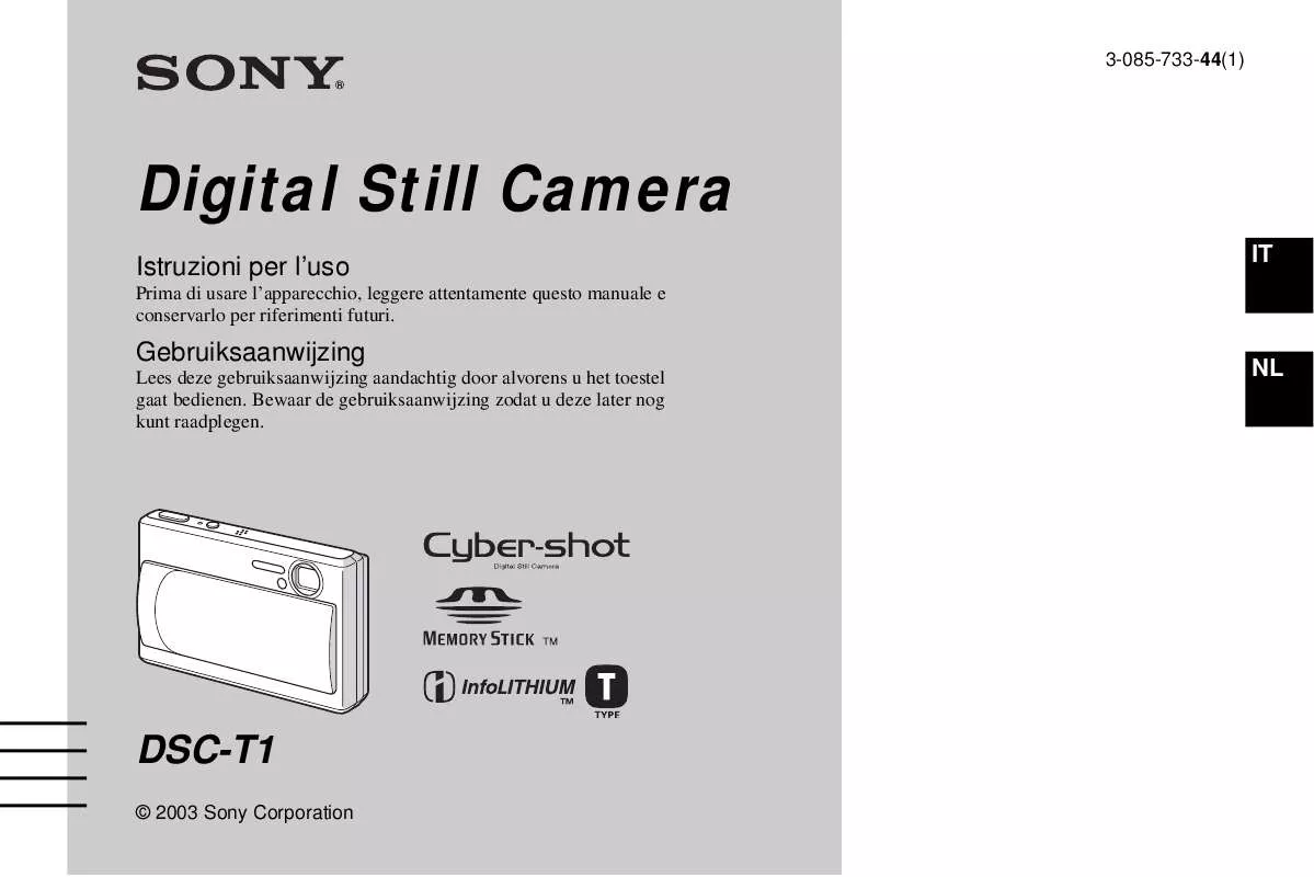 Mode d'emploi SONY CYBER-SHOT DSC-T1