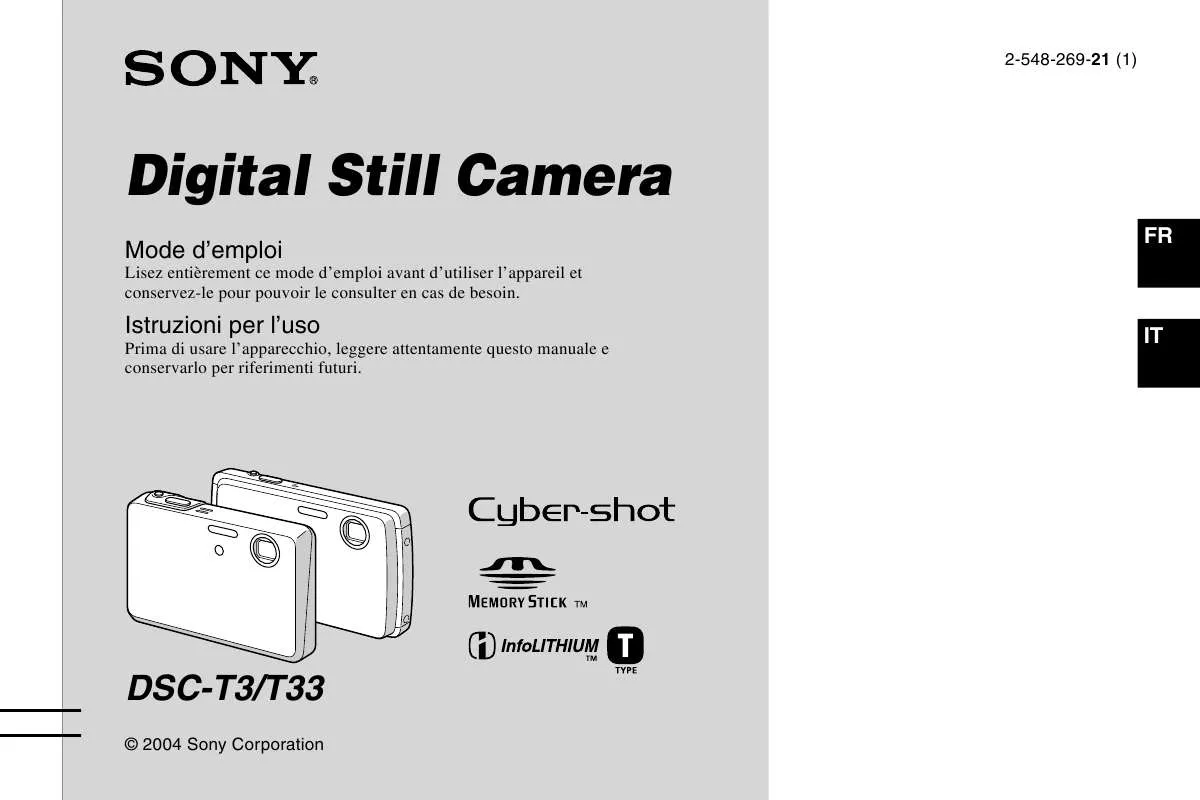 Mode d'emploi SONY CYBER-SHOT DSC-T33