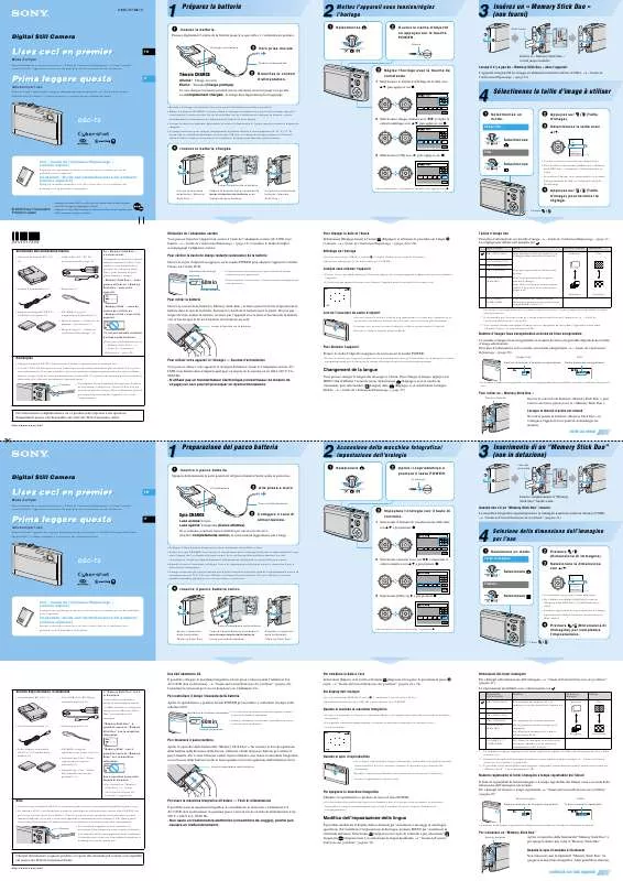 Mode d'emploi SONY CYBER-SHOT DSC-T5