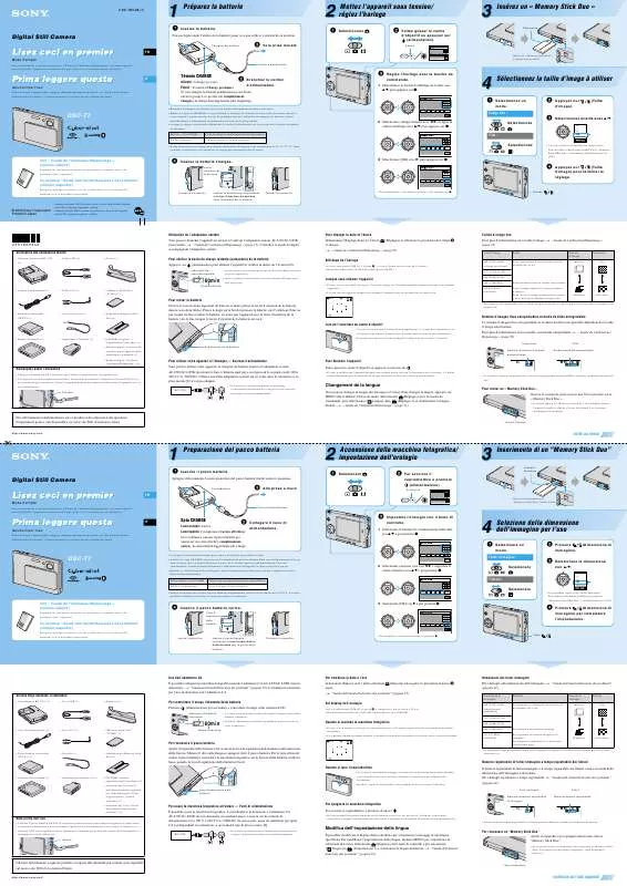 Mode d'emploi SONY CYBER-SHOT DSC-T7