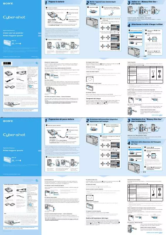 Mode d'emploi SONY CYBER-SHOT DSC-T9