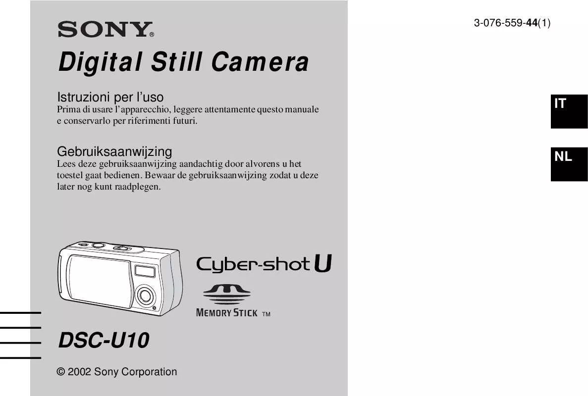 Mode d'emploi SONY CYBER-SHOT DSC-U10