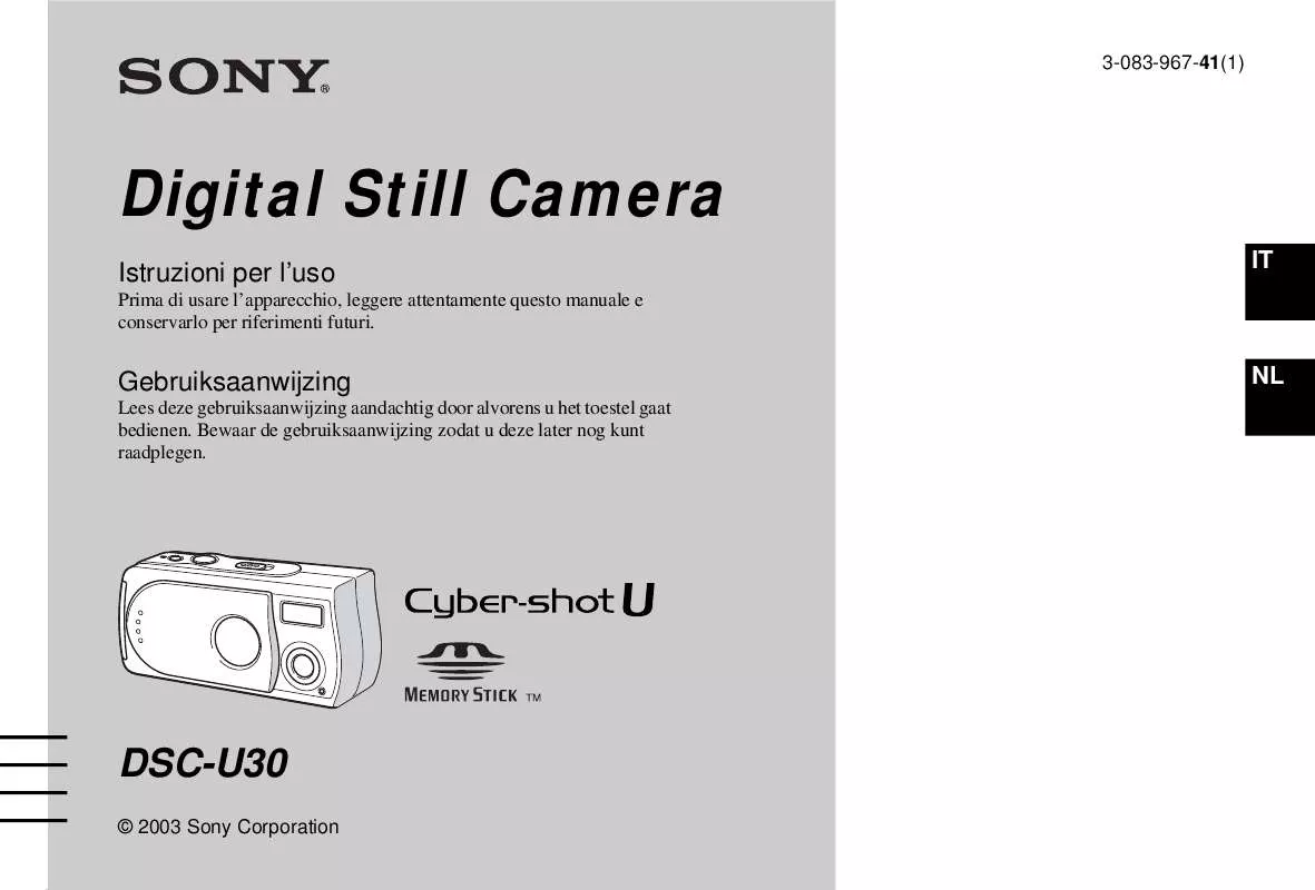 Mode d'emploi SONY CYBER-SHOT DSC-U30