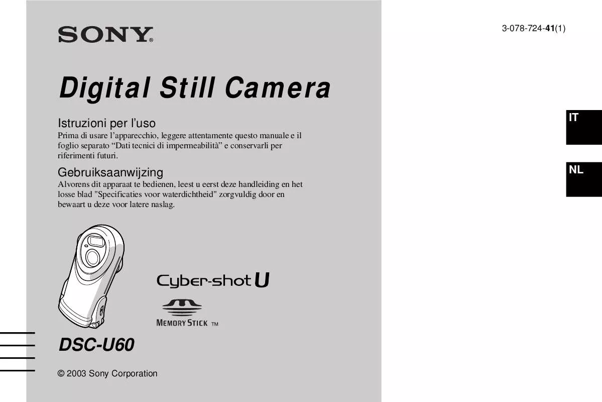 Mode d'emploi SONY CYBER-SHOT DSC-U60