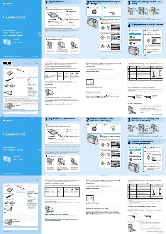 Mode d'emploi SONY CYBER-SHOT DSC-W100