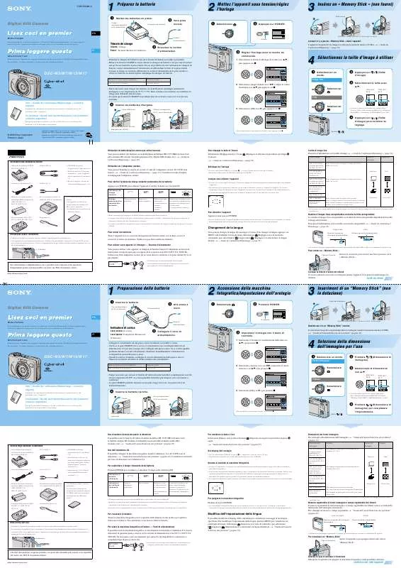 Mode d'emploi SONY CYBER-SHOT DSC-W15