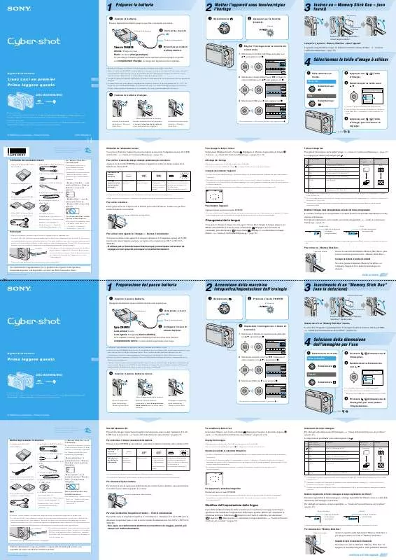 Mode d'emploi SONY CYBER-SHOT DSC-W30