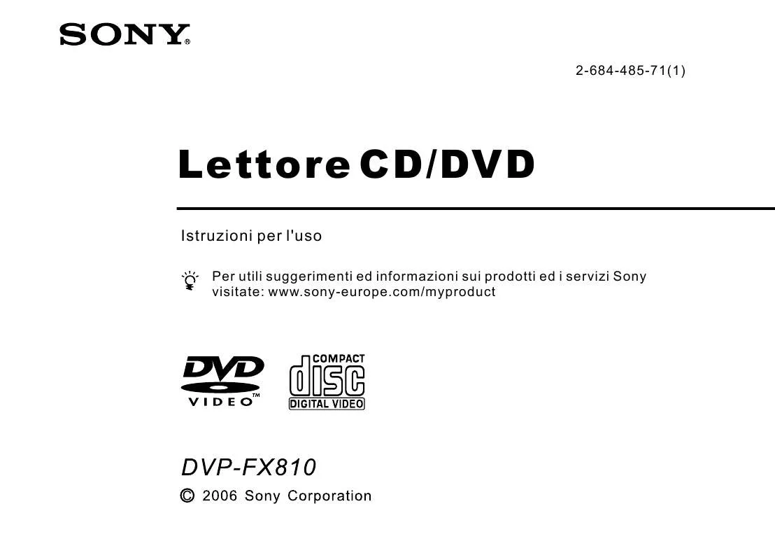 Mode d'emploi SONY DVP-FX810