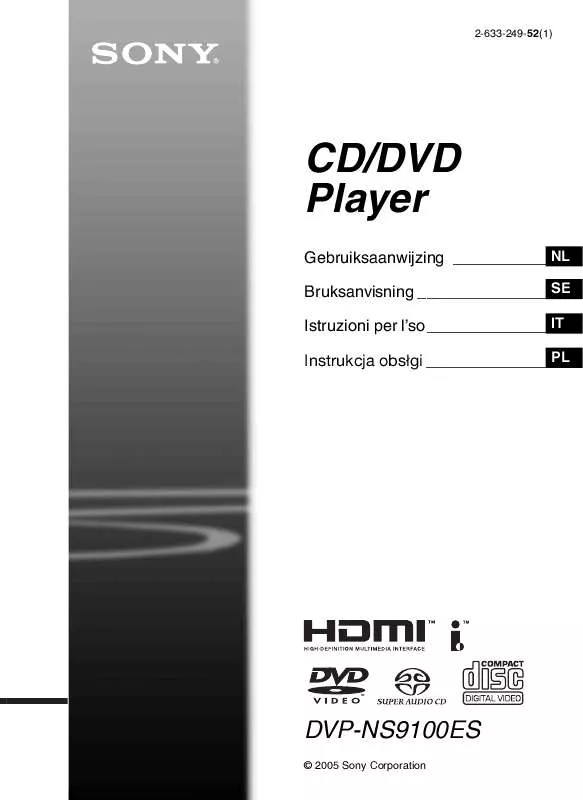 Mode d'emploi SONY DVP-NS9100ES