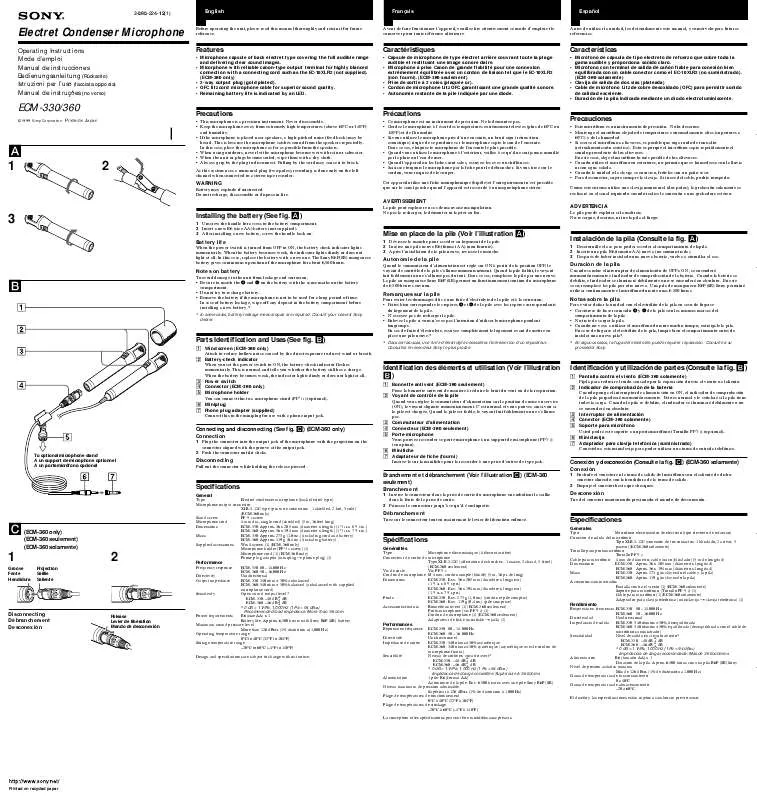 Mode d'emploi SONY ECM-330