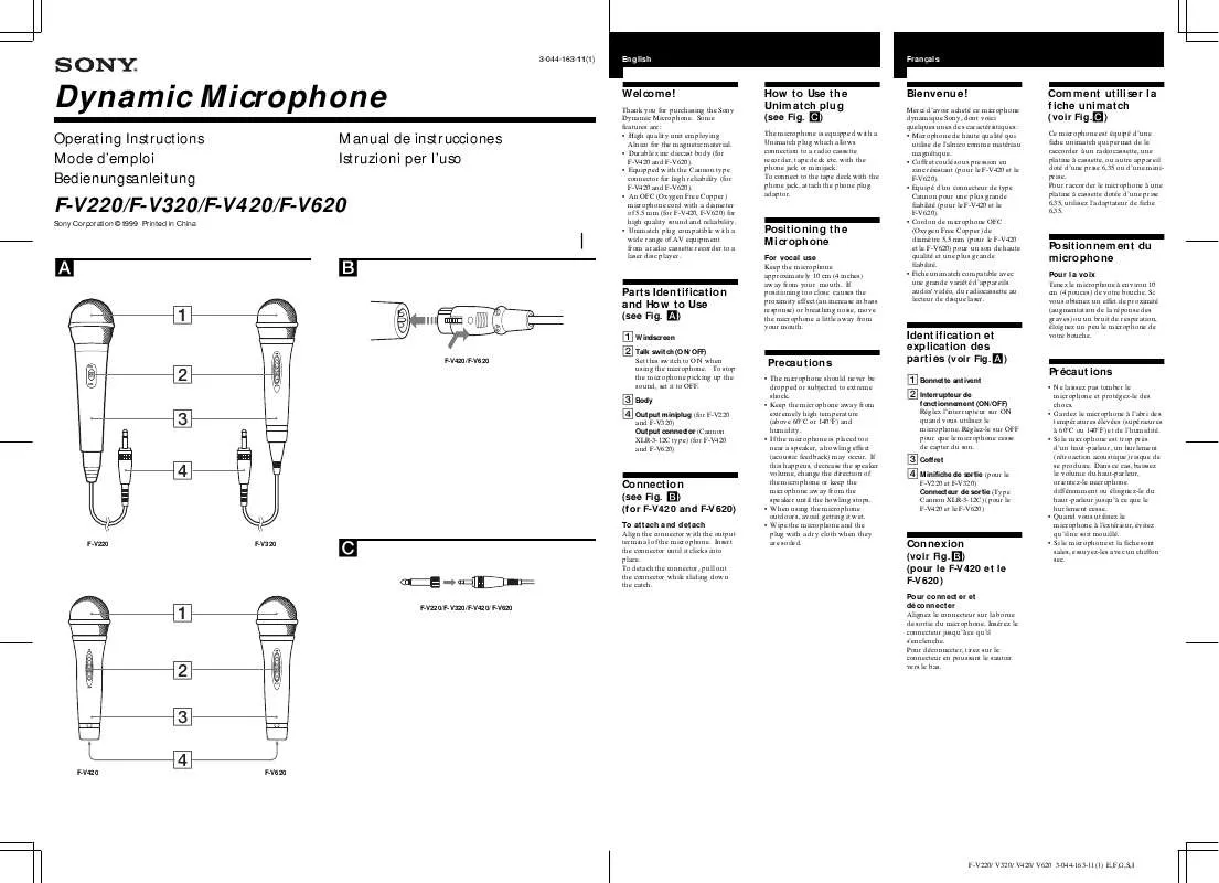 Mode d'emploi SONY F-V420