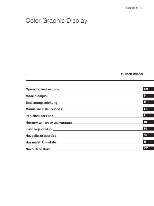 Mode d'emploi SONY GDM-3001PT