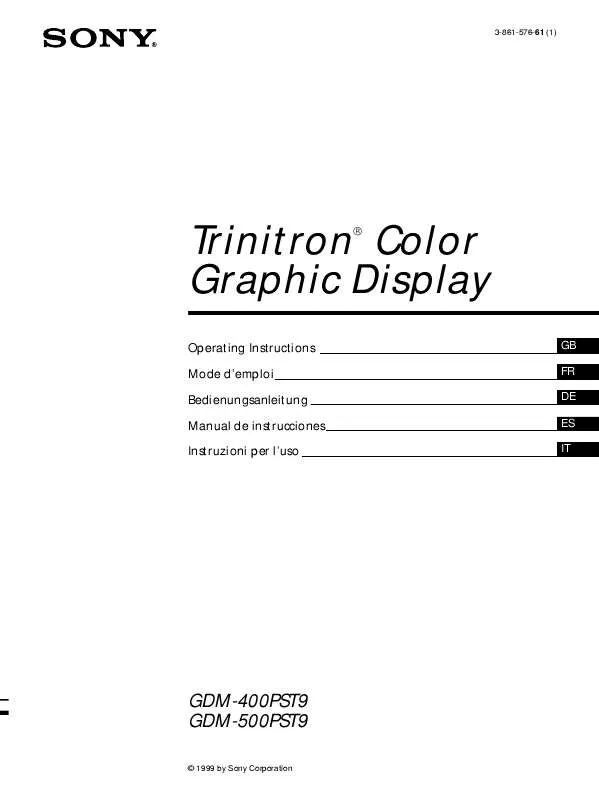 Mode d'emploi SONY GDM-400PST9