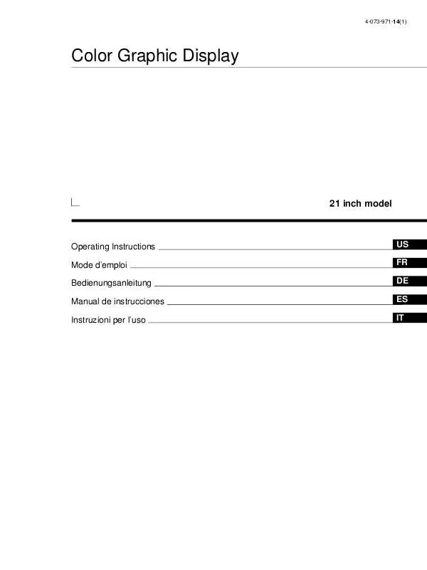 Mode d'emploi SONY GDM-5402