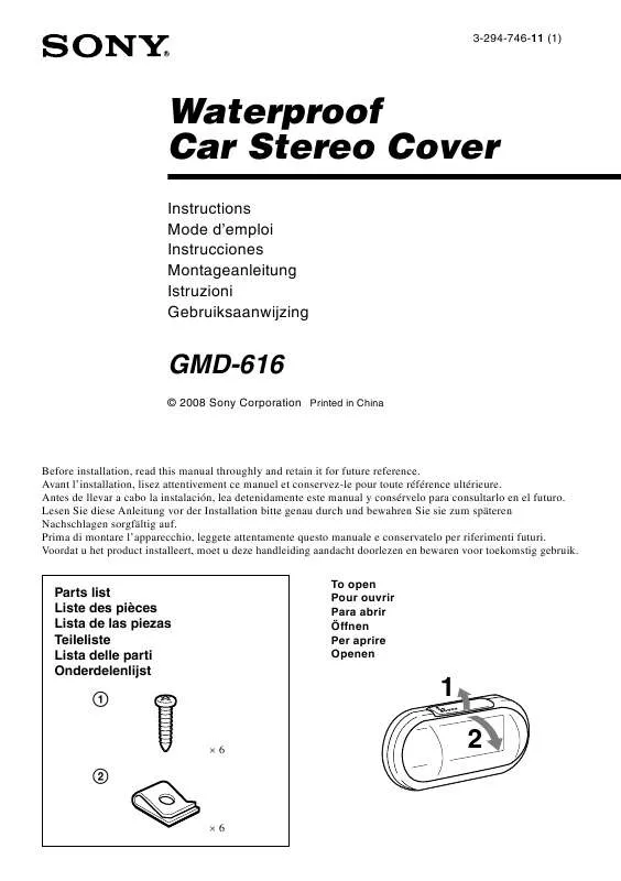 Mode d'emploi SONY GMD-616