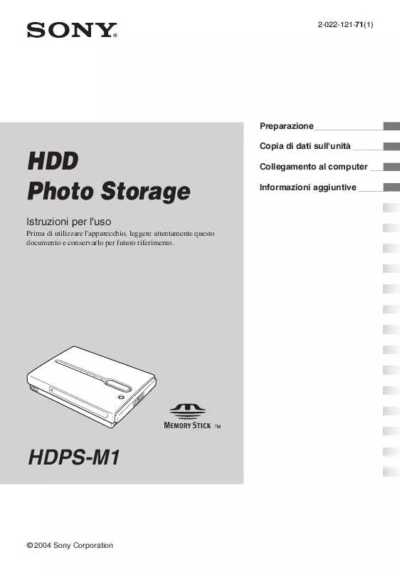 Mode d'emploi SONY HDPS-M1