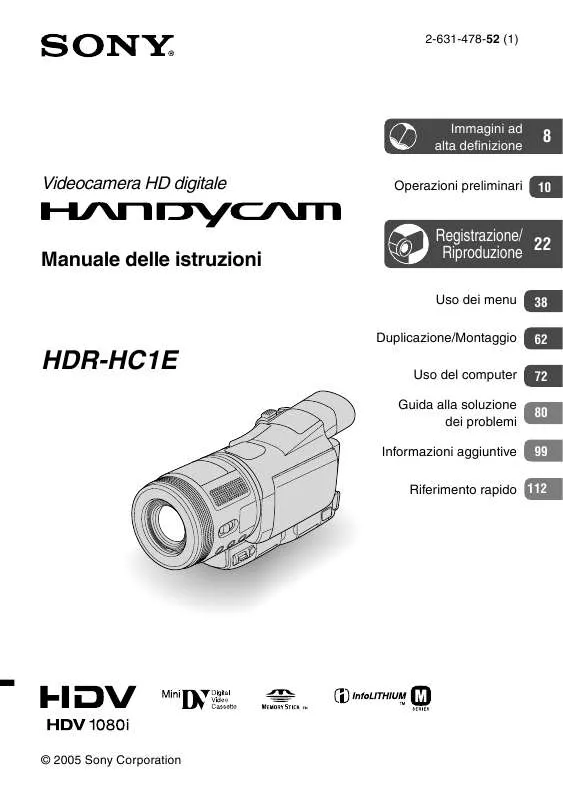 Mode d'emploi SONY HDR-HC1E