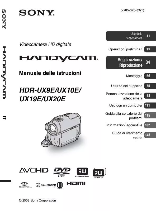 Mode d'emploi SONY HDR-UX10E