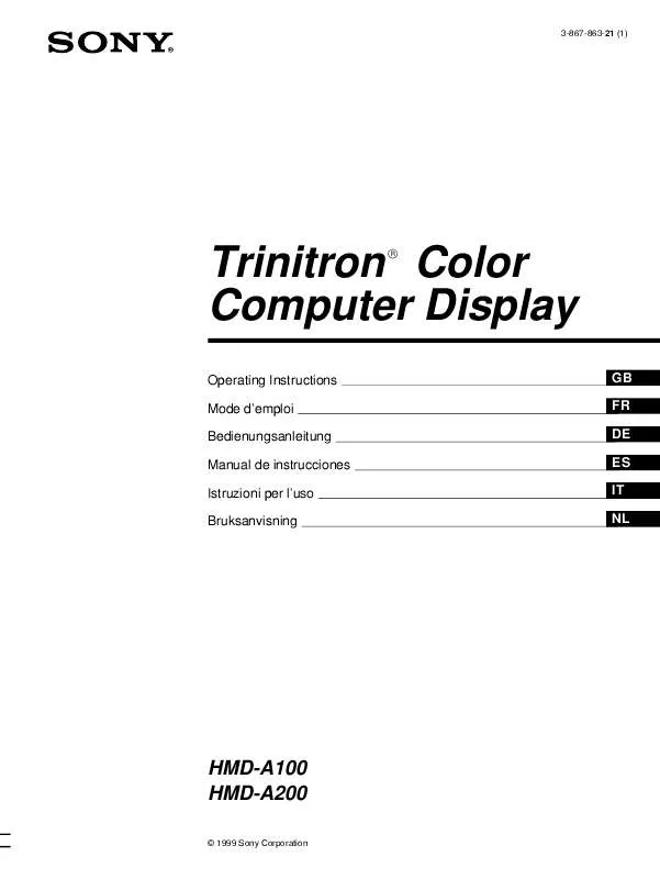 Mode d'emploi SONY HMD-A100