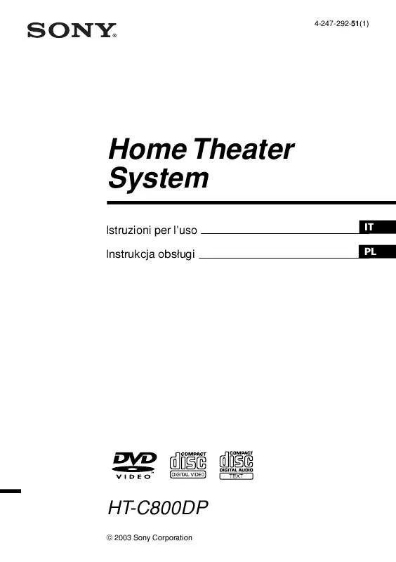 Mode d'emploi SONY HT-C800DP