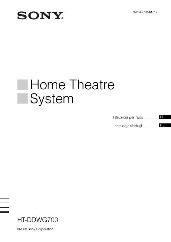 Mode d'emploi SONY HT-DDWG700