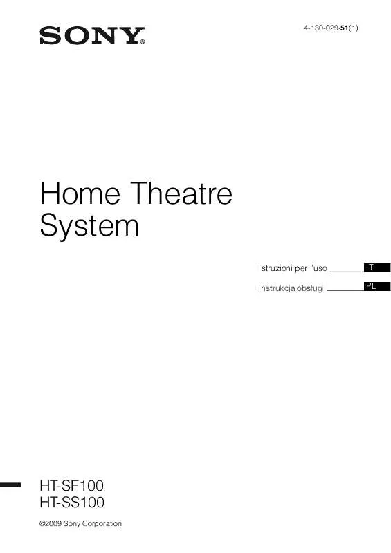 Mode d'emploi SONY HT-SF100