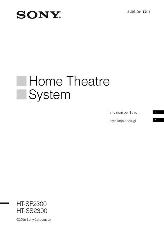 Mode d'emploi SONY HT-SF2300