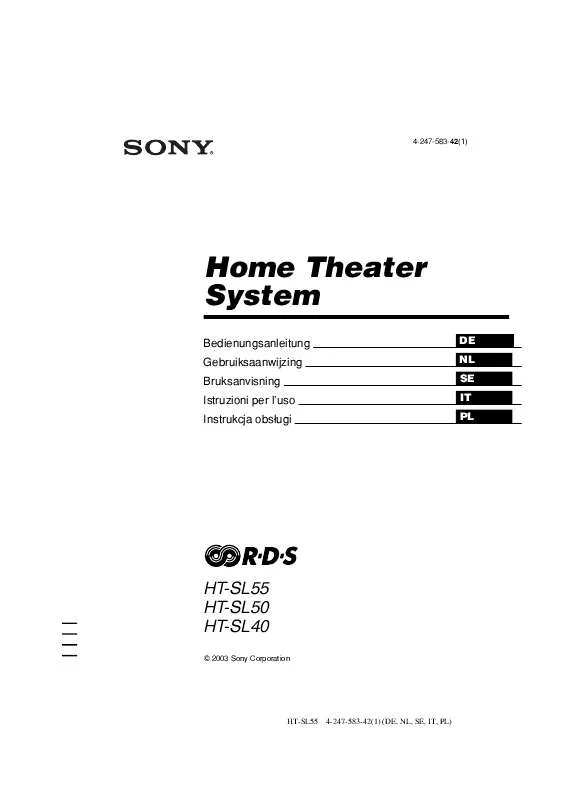 Mode d'emploi SONY HT-SL40