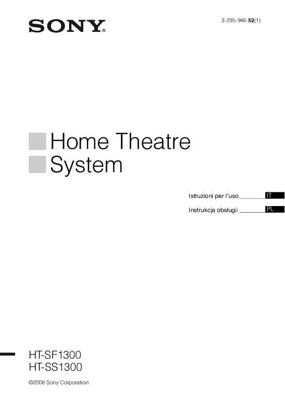 Mode d'emploi SONY HT-SS1300